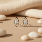 Load image into Gallery viewer, 925 Silver Stud Earrings with White Stone | Women's Jewelry Gift