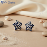 Load image into Gallery viewer, Conjunto de pendientes y colgante de estrella de zafiro en plata 925 | Regalo para ella