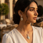 将图像加载到图库查看器中, 金叶耳环吊坠套装 | 女士珠宝礼品