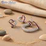 Load image into Gallery viewer, Juego de pendientes de plata con corazón de rubí | Regalo para mujer