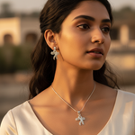 Load image into Gallery viewer, 925 Silver Bow Earrings & Pendant Set for Women | Gift Jewelry