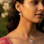 Load image into Gallery viewer, 925 Silver Bow Earrings & Pendant Set for Women | Gift Jewelry