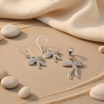 Load image into Gallery viewer, 925 Silver Bow Earrings & Pendant Set for Women | Gift Jewelry
