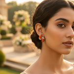 将图像加载到图库查看器中, Silver Coral Earrings with Cubic Zirconia | Women's Jewelry Gift