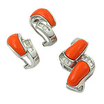 将图像加载到图库查看器中, Silver Coral Earrings with Cubic Zirconia | Women's Jewelry Gift