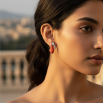 将图像加载到图库查看器中, Silver Coral Earrings for Women | Statement Jewelry