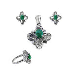 Load image into Gallery viewer, 925 Silver Emerald Jewelry Set for Women | Gift Idea