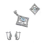 Load image into Gallery viewer, 925 Silver Gemstone Pendant Earrings Ring Set for Women