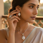 Load image into Gallery viewer, Conjunto de joyas de hoja de plata: pendientes, colgante y anillo | Regalo para ella