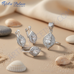 Load image into Gallery viewer, Conjunto de joyas de hoja de plata: pendientes, colgante y anillo | Regalo para ella