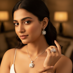 Load image into Gallery viewer, 925 Silver Cubic Zirconia Jewelry Set | Earrings, Ring & Pendant