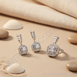 Load image into Gallery viewer, 925 Silver Cubic Zirconia Jewelry Set | Earrings, Ring & Pendant