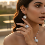 Load image into Gallery viewer, 925 Silver Cubic Zirconia Jewelry Set | Earrings, Ring & Pendant