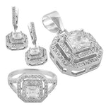 Load image into Gallery viewer, 925 Silver Cubic Zirconia Jewelry Set | Earrings, Ring & Pendant