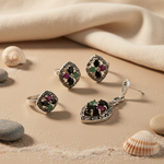 Load image into Gallery viewer, 925 Silver Gemstone Ring & Earrings Set | Women's Jewelry