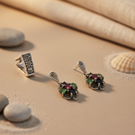 Load image into Gallery viewer, 925 Silver Gemstone Ring & Earrings Set | Women's Jewelry Gift