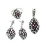 Load image into Gallery viewer, 925 Silver Ruby Ring & Earrings Set | Women's Jewelry Gift