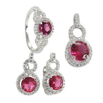 Load image into Gallery viewer, Silver Ring, Earrings & Pendant Set with Ruby | Women's Jewelry