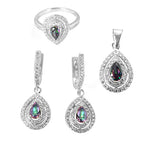 Load image into Gallery viewer, 925 Silver Mystic Topaz Jewelry Set | Earrings, Ring & Pendant