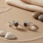 将图像加载到图库查看器中, 925 Silver Garnet Toe Rings for Women | Adjustable Ring