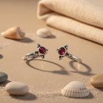 Load image into Gallery viewer, 925 Silver Garnet Toe Rings for Women | Adjustable Jewelry