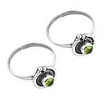 Load image into Gallery viewer, 925 Sterling Silver Toe Rings with Green Stone for Women