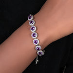Load image into Gallery viewer, 925 Silver Amethyst Bracelet for Women | Adjustable Jewelry