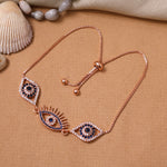 将图像加载到图库查看器中, Rose gold plating Evil Eye Bracelet for Women | Protection Jewelry