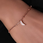 Load image into Gallery viewer, Tobillera Luna de Oro Rosa con Circonita Cúbica | Regalo de joyería para mujer