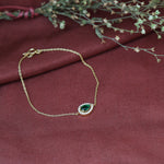 Load image into Gallery viewer, gold plating Pear-Cut Emerald Bracelet for Women | Fine Jewelry