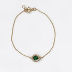 Load image into Gallery viewer, gold plating Pear-Cut Emerald Bracelet for Women | Fine Jewelry