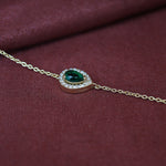 Load image into Gallery viewer, gold plating Pear-Cut Emerald Bracelet for Women | Fine Jewelry