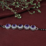 Load image into Gallery viewer, Amethyst Bead Bracelet for Women | Sterling Silver Jewelry
