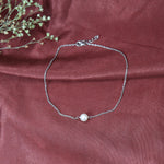Load image into Gallery viewer, Silver Pearl Anklet for Women | Delicate Foot Jewelry Gift
