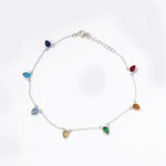 Load image into Gallery viewer, 925 Silver Multi-Color Gemstone Anklet for Women | Summer Jewelry