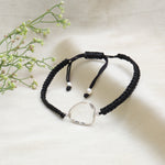 Load image into Gallery viewer, Adjustable Black Cord Bracelet with Clear Quartz Heart Stone