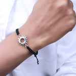 将图像加载到图库查看器中, Black Cord Sun Charm Adjustable Bracelet | Daily Wear Jewelry