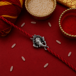 将图像加载到图库查看器中, Ganesha Rakhi in 925 Sterling Silver for Raksha Bandhan Brother