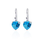 Load image into Gallery viewer, Pendientes de plata con corazón azul para mujer | Joyas con piedras preciosas