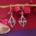 Load image into Gallery viewer, Geometric Silver Dangle Earrings | Minimalist Jewelry for Women