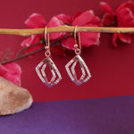 Load image into Gallery viewer, Rose Gold Diamond-Cut Earrings for Women | Dangle Earrings Gift