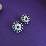 将图像加载到图库查看器中, 925 Silver Blue Sapphire Stud Earrings for Women | Daily Wear