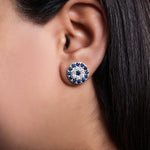 将图像加载到图库查看器中, 925 Silver Blue Sapphire Stud Earrings for Women | Daily Wear