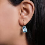 Load image into Gallery viewer, Silver Blue Topaz Drop Earrings for Women | Daily Wear Jewelry