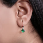 Load image into Gallery viewer, 925 Silver Emerald Green Stone Earrings for Women | Gift