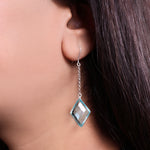 Load image into Gallery viewer, 925 Silver Teardrop Earrings for Women | Teal Stone Jewelry