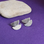 将图像加载到图库查看器中, Silver Geometric Drop Earrings for Women | Modern Jewelry