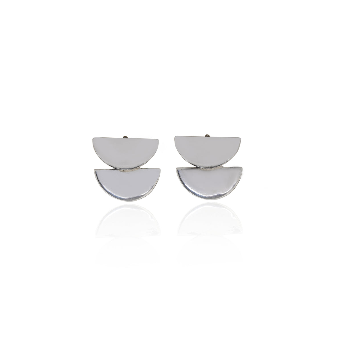 Silver geometric drop earrings for women | modern jewelry