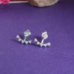 将图像加载到图库查看器中, 925纯银心形耳钉,镶嵌立方氧化锆,女士款