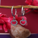 Load image into Gallery viewer, 925 Silver Heart Hoop Earrings for Women | Dainty Jewelry